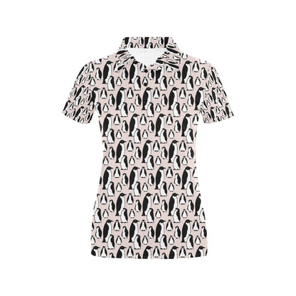 Penguin Themed Women's Polo Shirt