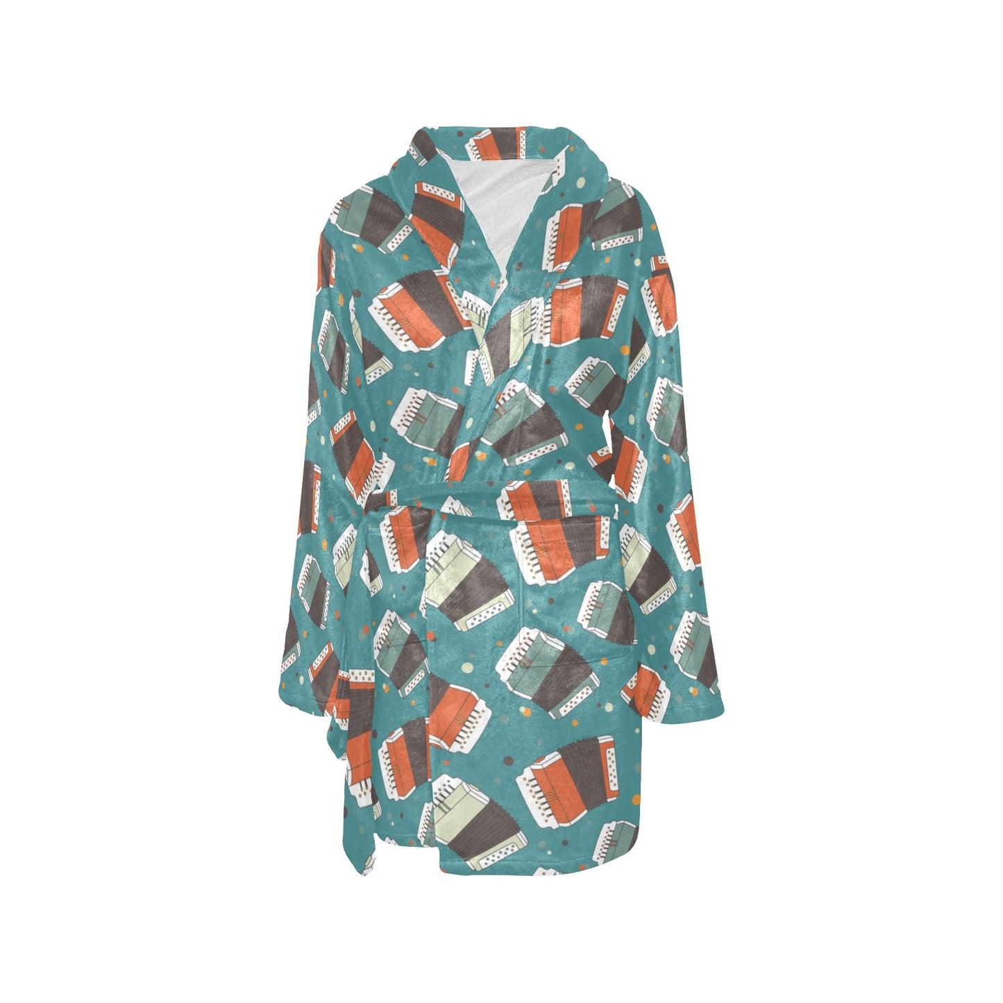 Accordion Pattern Print Design 02 Women's Fleece Robe
