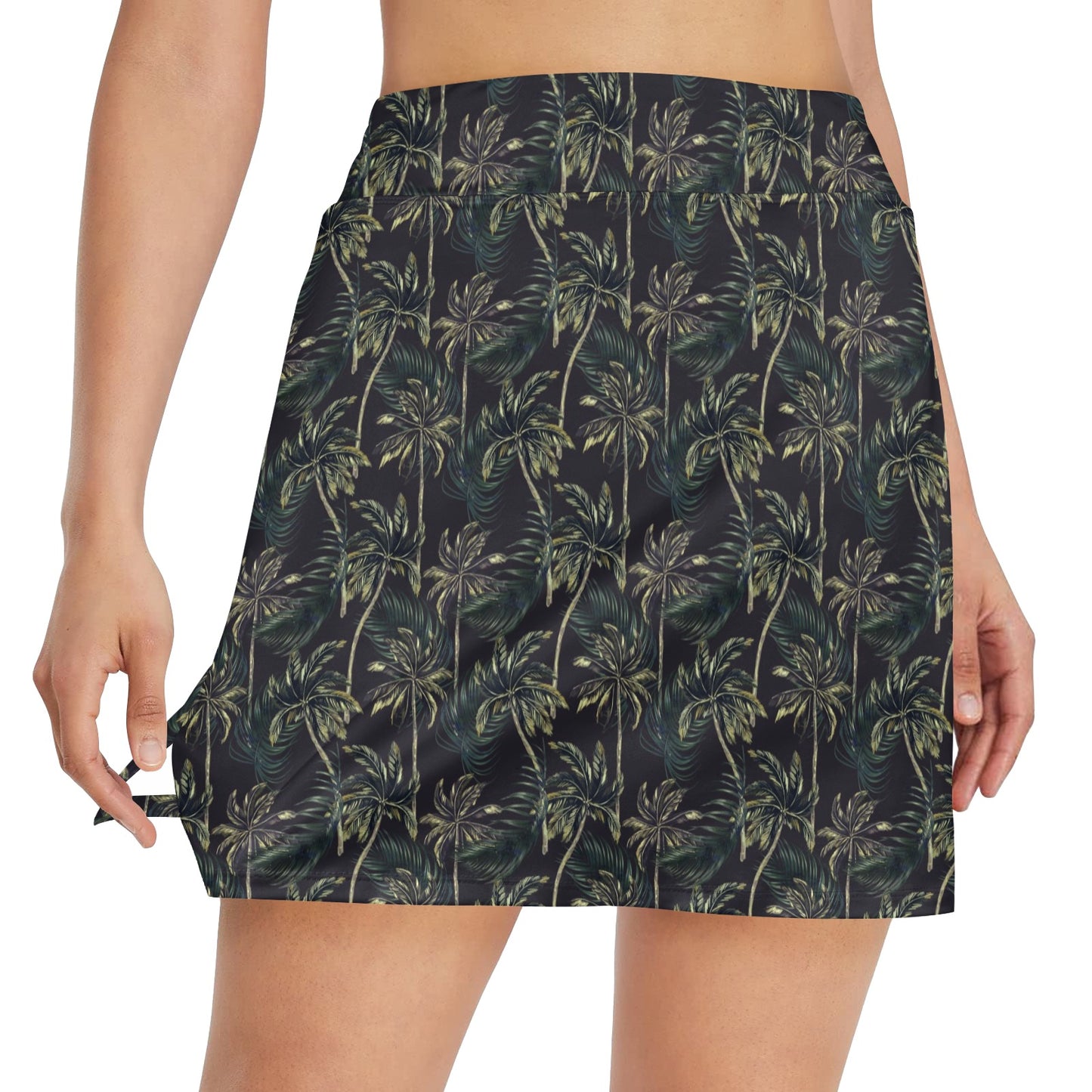 Palm Tree Background Design Print 17" Golf & Pickleball Skort with Pockets