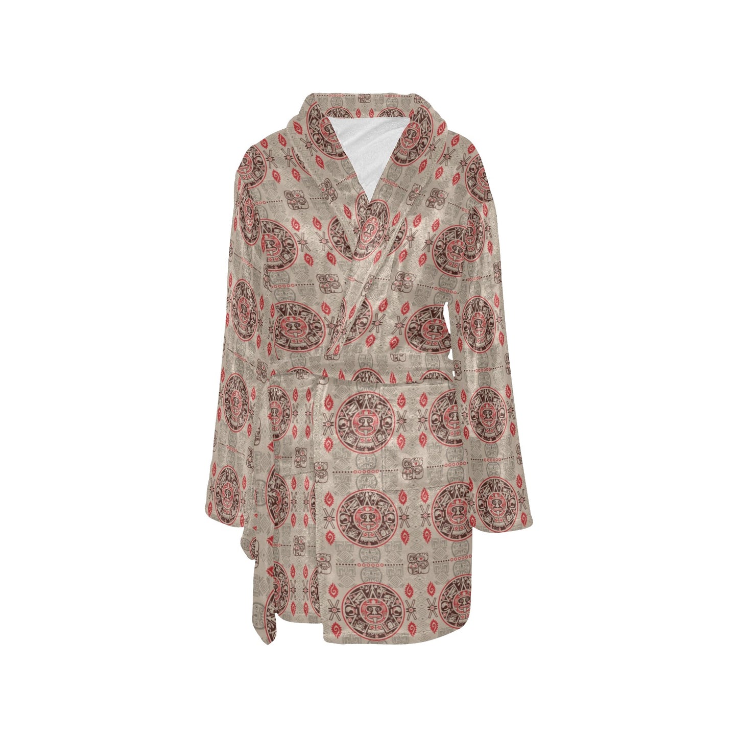 Calendar Aztec Print Pattern Women's Fleece Robe