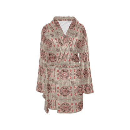 Calendar Aztec Print Pattern Women's Fleece Robe