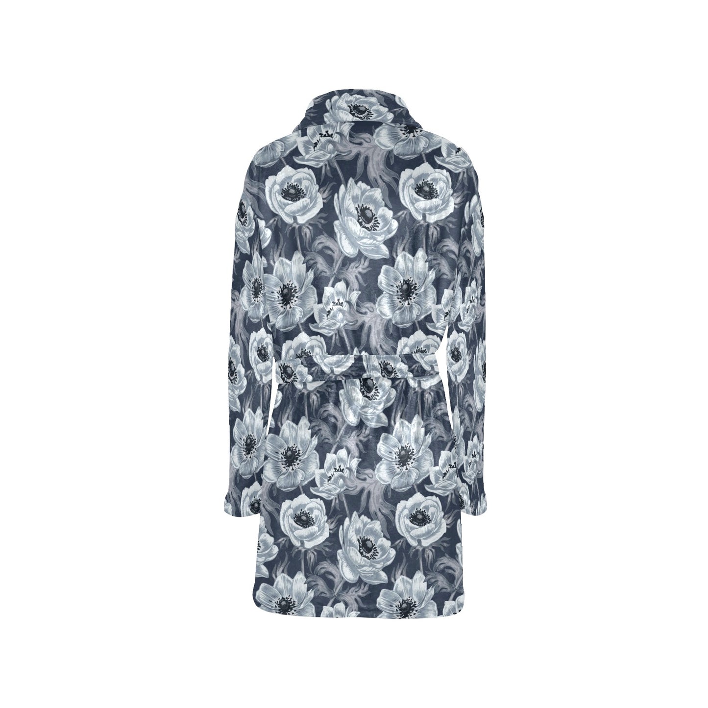 Anemone Pattern Print Design AM09 Women's Fleece Robe