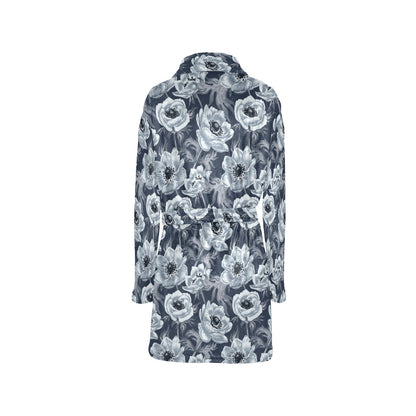 Anemone Pattern Print Design AM09 Women's Fleece Robe