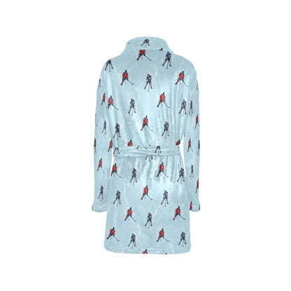 Hockey Player Print Design LKS302 Women's Fleece Robe