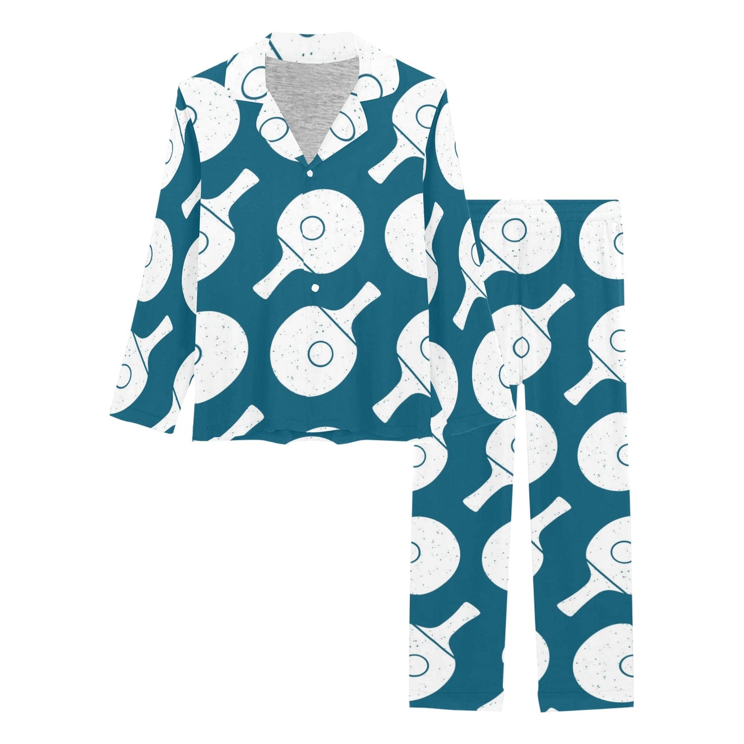 Ping Pong Pattern Print Design A02 Women's Long Pajama Set