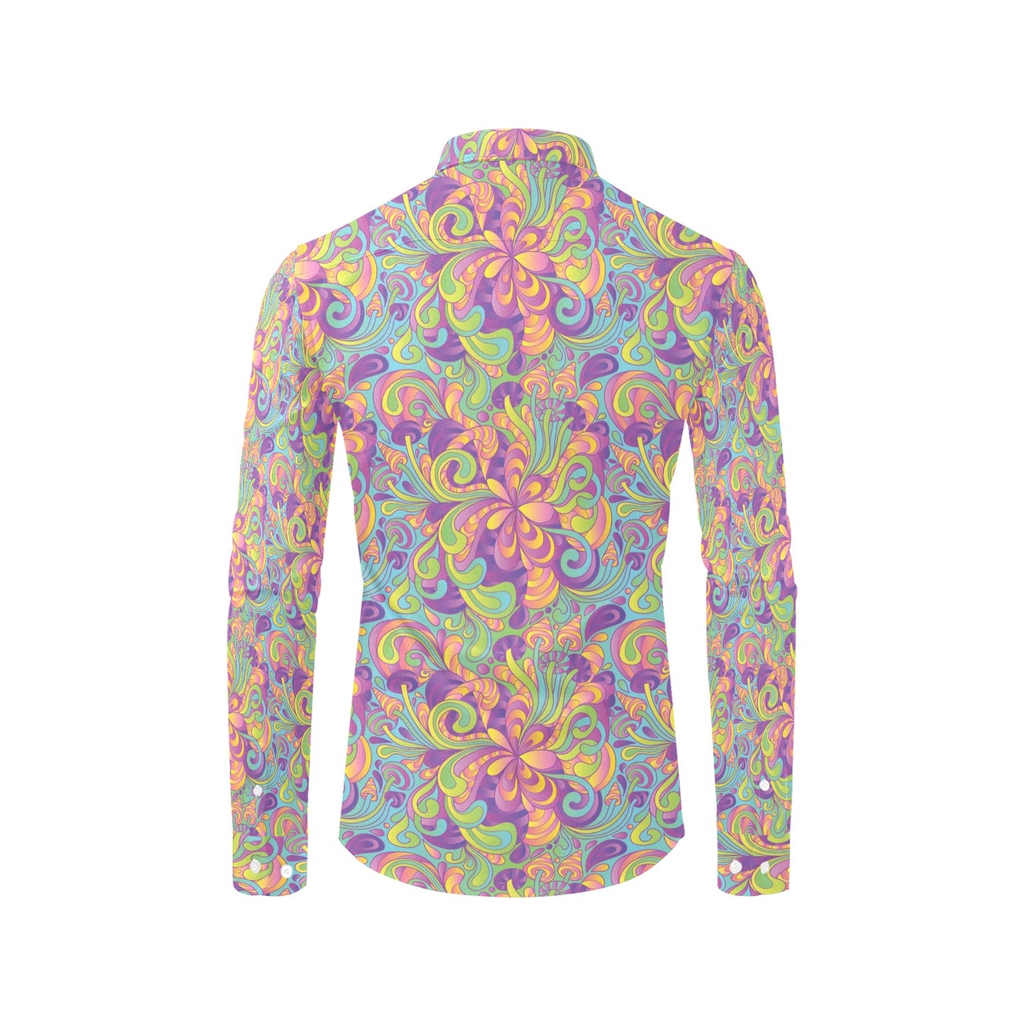 Trippy Print Design LKS306 Men's Long Sleeve Dress Shirt