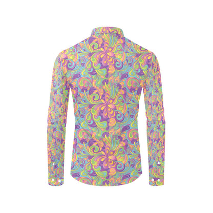 Trippy Print Design LKS306 Men's Long Sleeve Dress Shirt