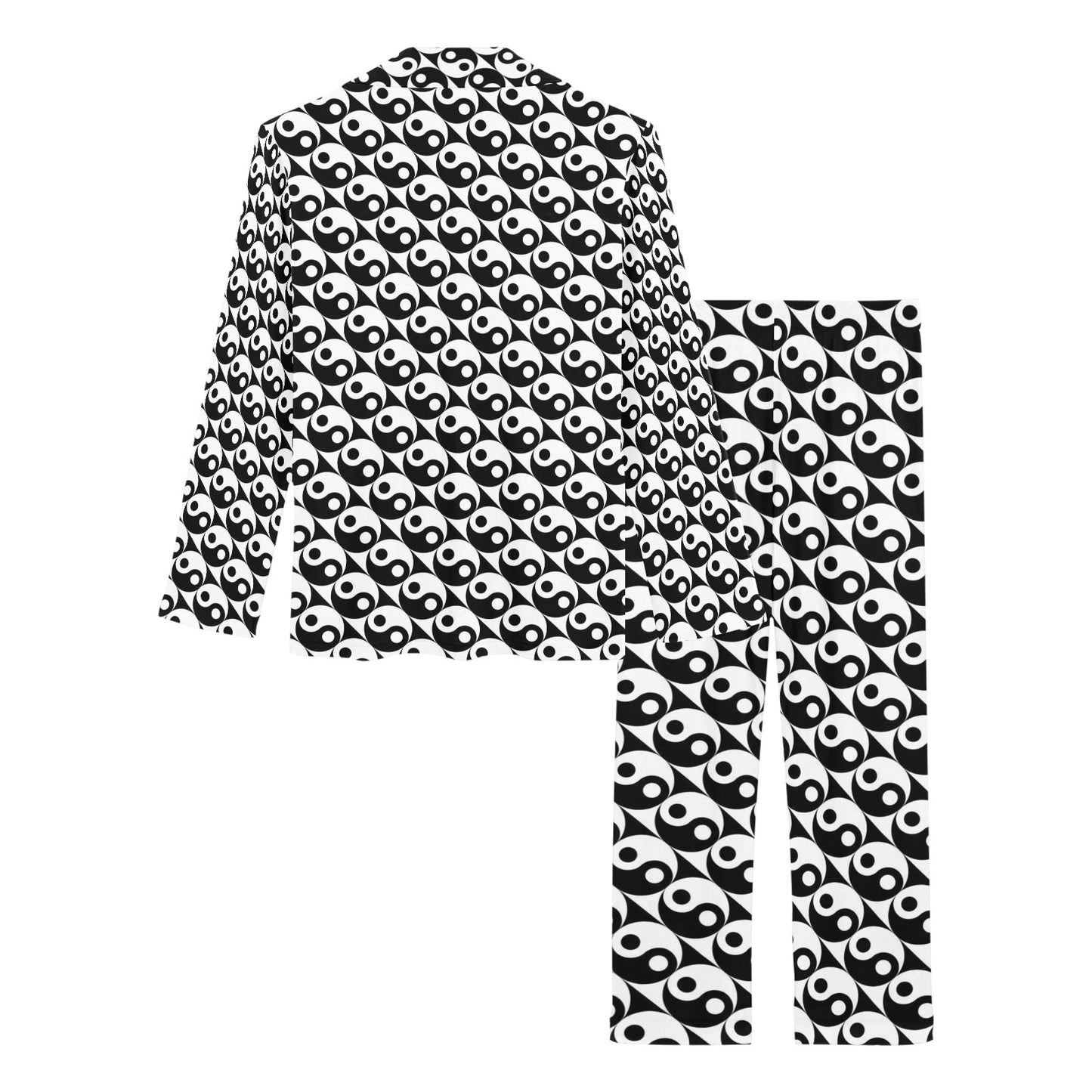 Yin Yang Print Design LKS304 Women's Long Pajama Set