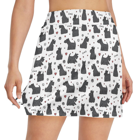 Scottish Terriers Print Design LKS3015 17" Golf & Pickleball Skort with Pockets