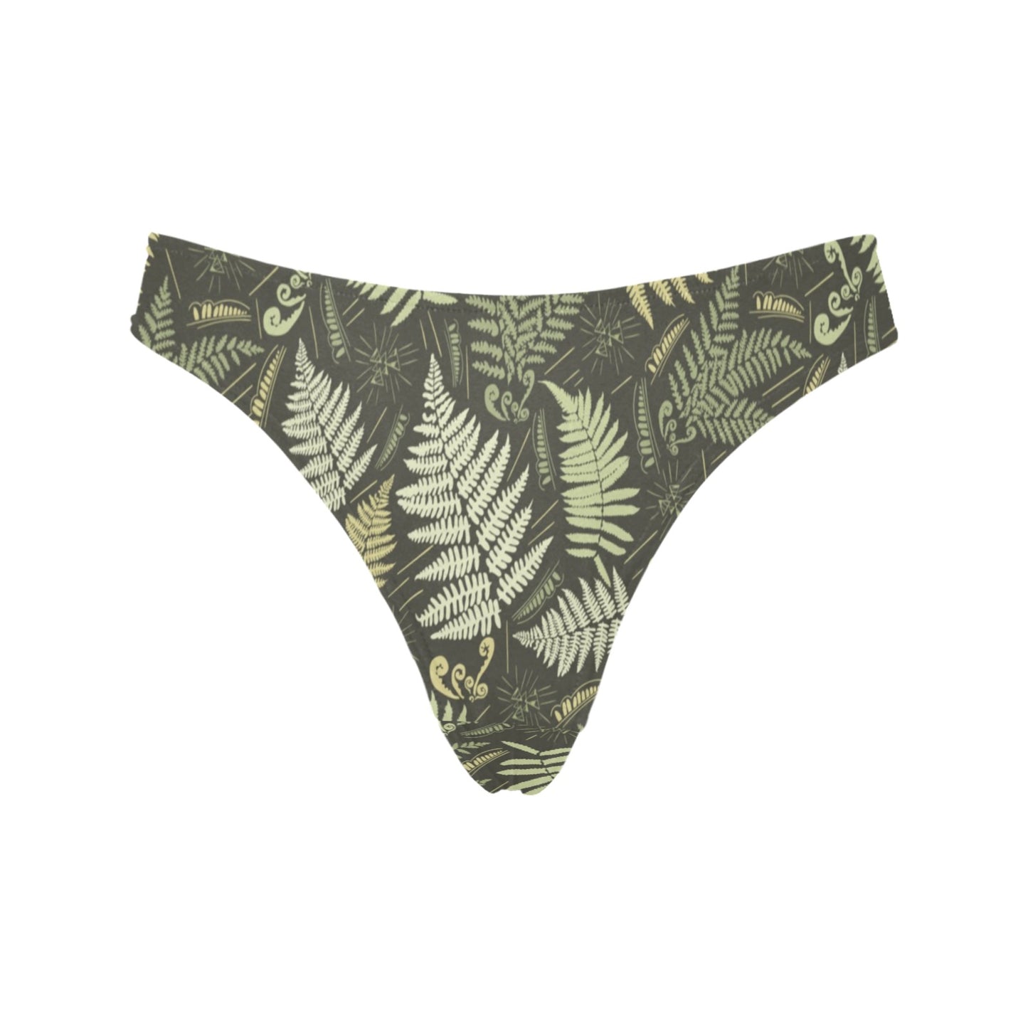 Fern Leave Green Print Pattern Women's Thongs