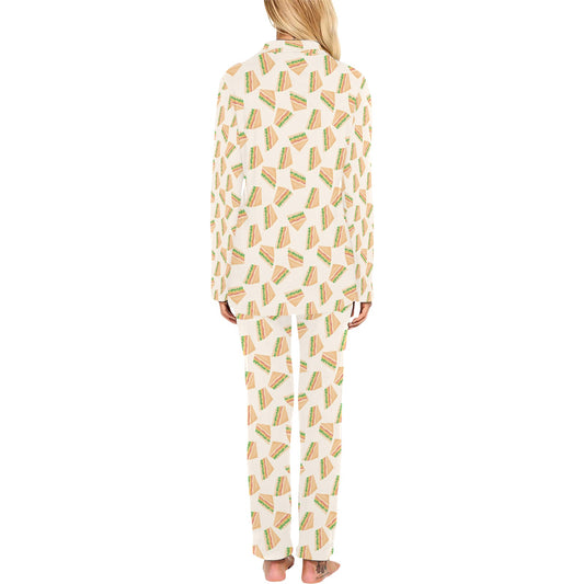 Sandwich Print Design LKS301 Women's Long Pajama Set