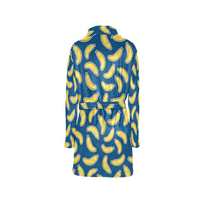 Banana Pattern Print Design BA03 Women's Fleece Robe