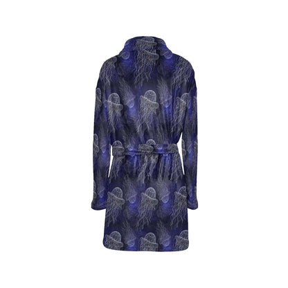 Jellyfish Pattern Print Design 02 Women's Fleece Robe
