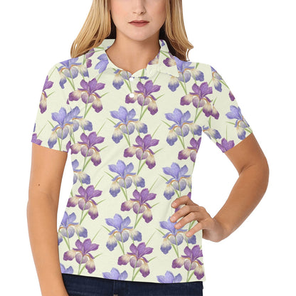 Iris Pattern Print Design IR08 Women's Polo Shirt