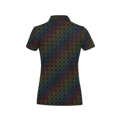 Chakra Colorful Symbol Pattern Women's Polo Shirt