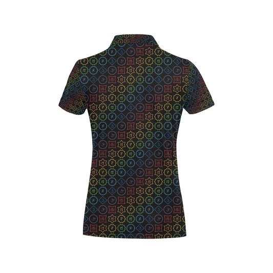 Chakra Colorful Symbol Pattern Women's Polo Shirt