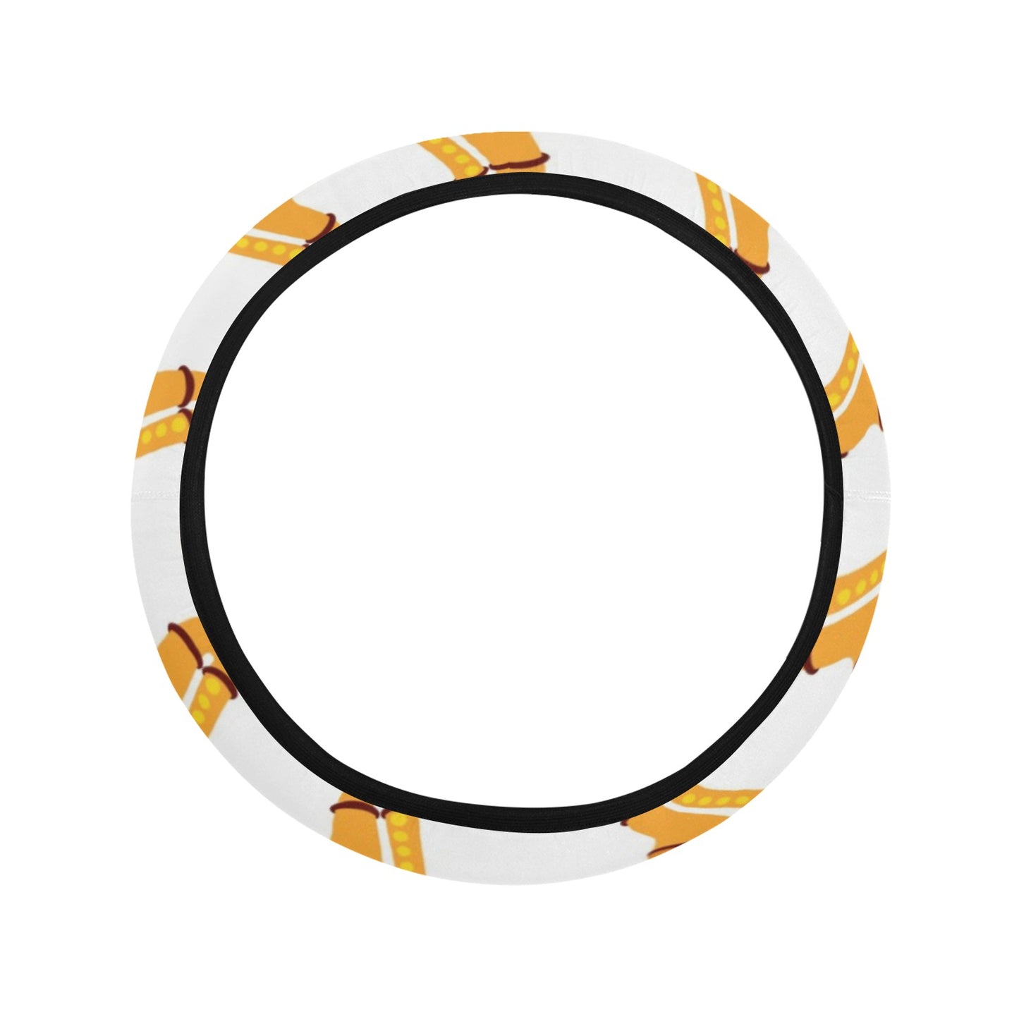Saxophone Print Design LKS404 Steering Wheel Cover with Elastic Edge
