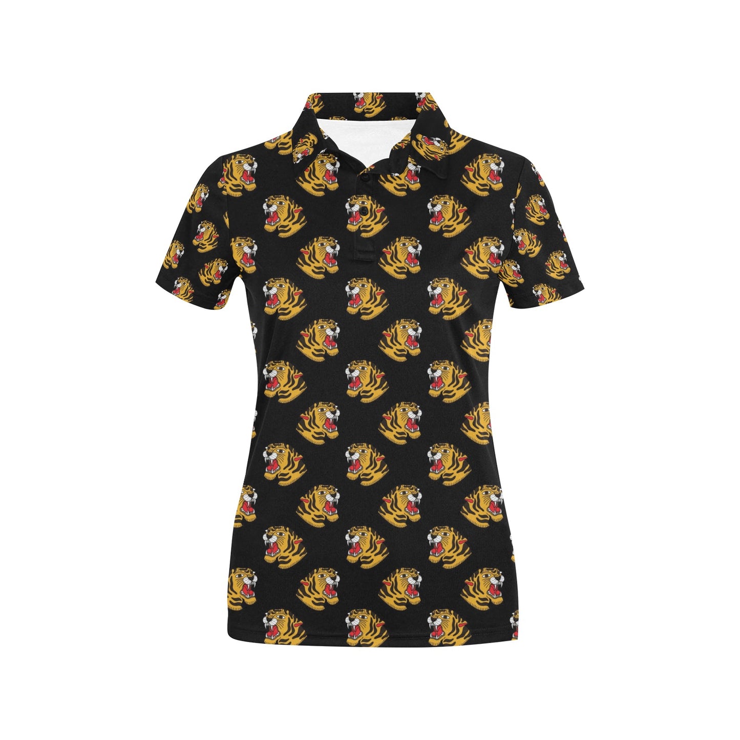 Tiger Head Print Design LKS306 Women's Polo Shirt
