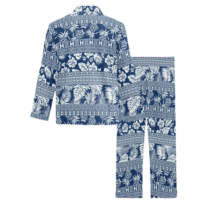 Hawaiian Themed Pattern Print Design H020 Men's Long Pajama Set
