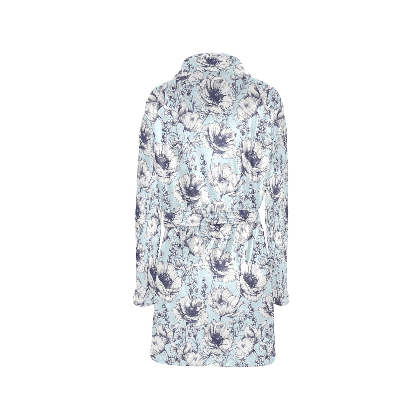 Anemone Pattern Print Design 02 Women's Fleece Robe