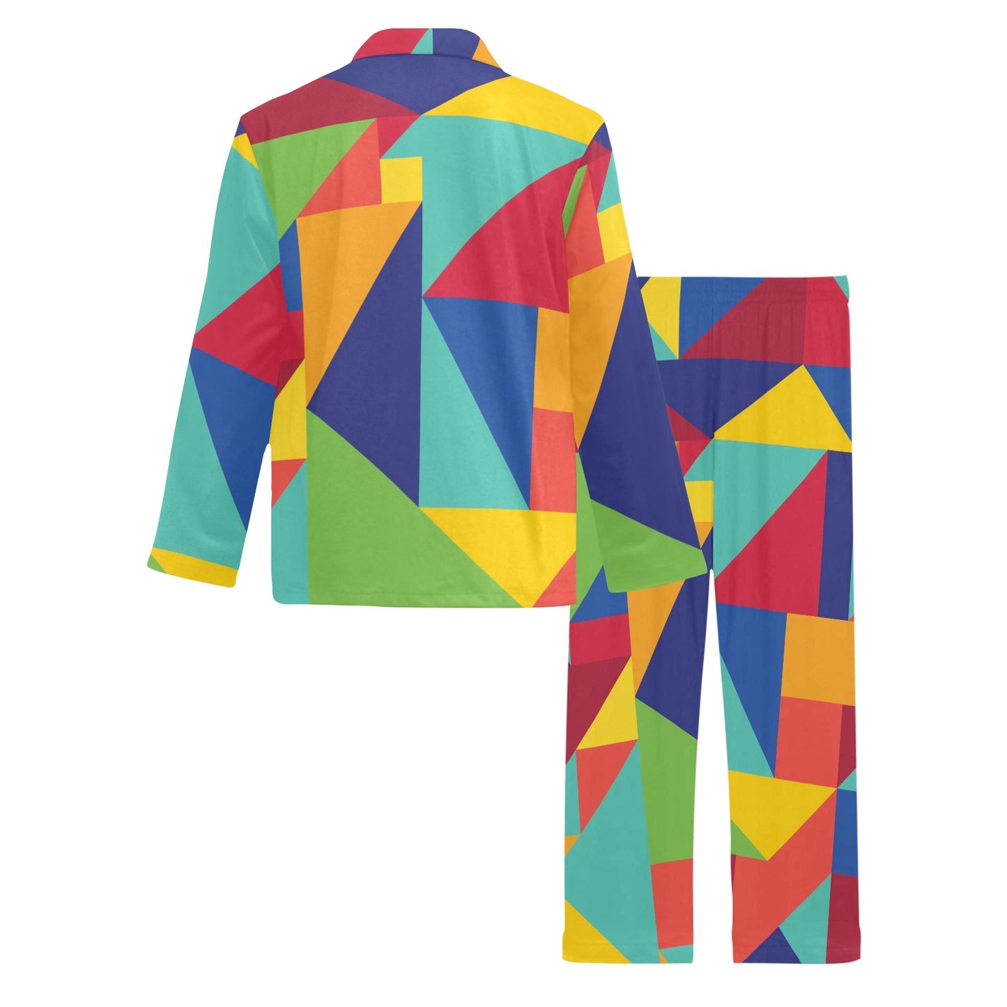 Mosaic Pattern Print Design 01 Men's Long Pajama Set