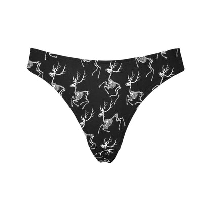 Deer Skeleton Print Pattern Women's Thongs