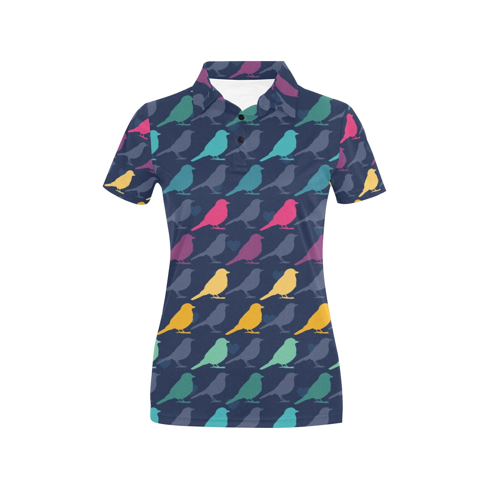 Birds Pattern Print Design 01 Women's Polo Shirt