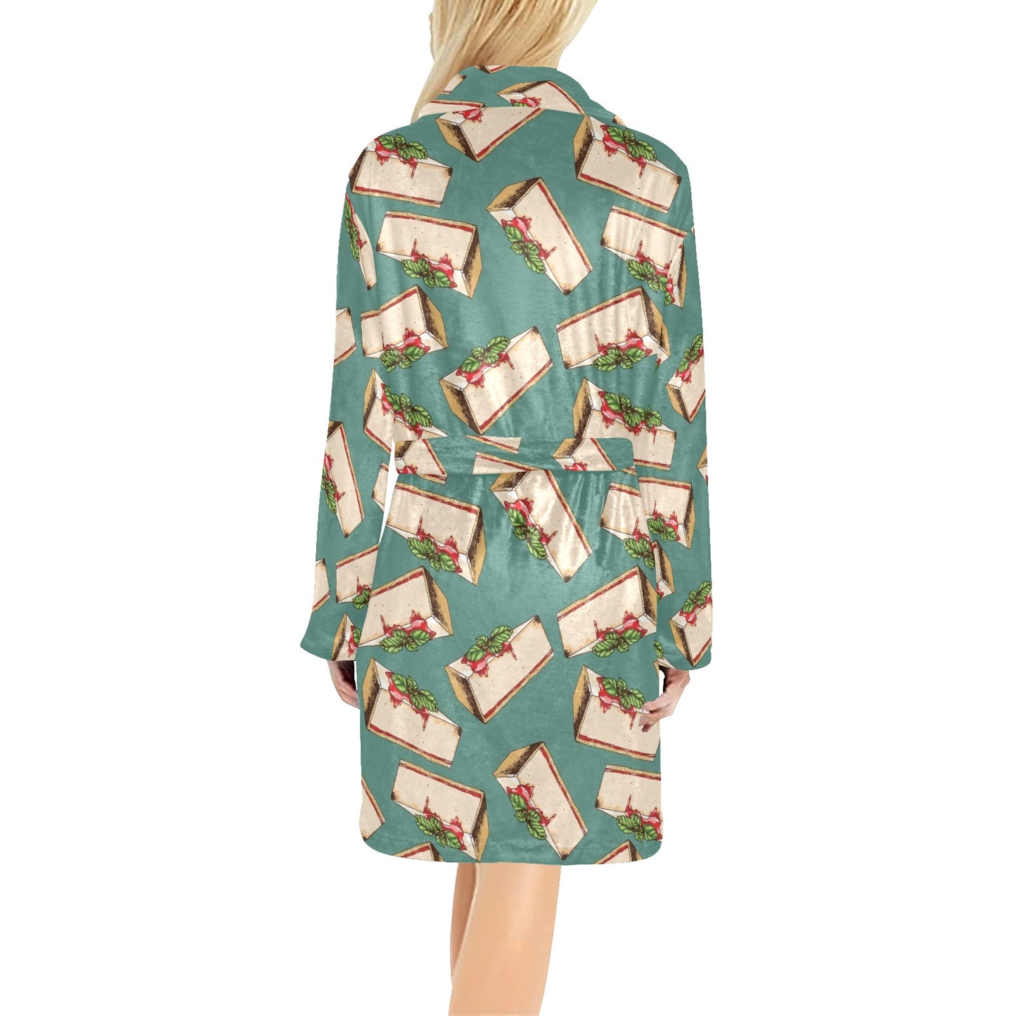 Cheesecake Pattern Print Design CK02 Women's Fleece Robe