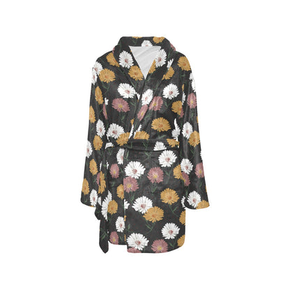 Daisy Pattern Print Design DS04 Women's Fleece Robe