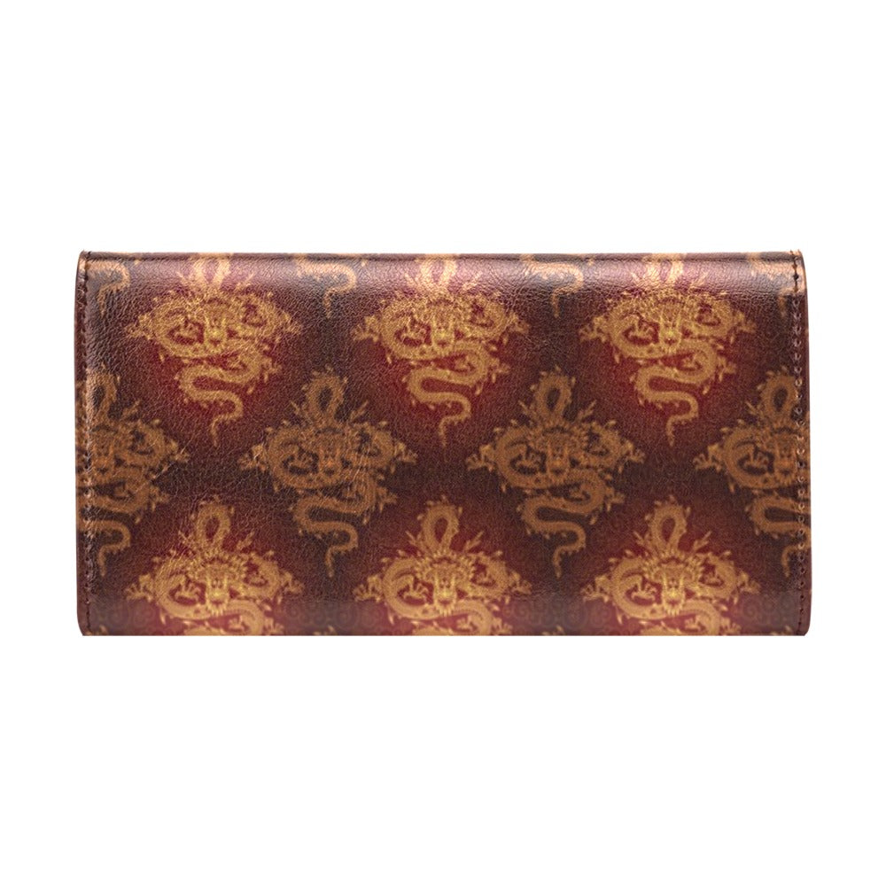 Chinese Dragons Gold Design Women's Trifold Wallet
