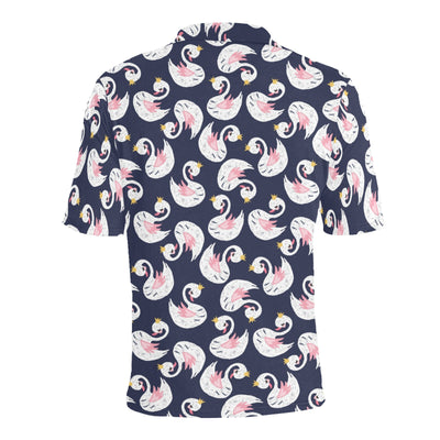 Swan Print Design LKS403 Men Polo Shirt