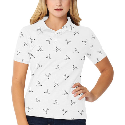Hockey Print Design LKS304 Women's Polo Shirt