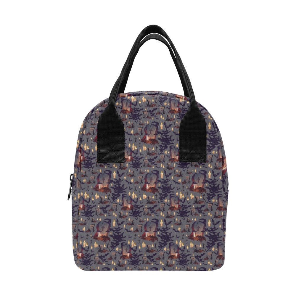 Creepy Graveyard Print Design LKS301 Insulated Lunch Bag