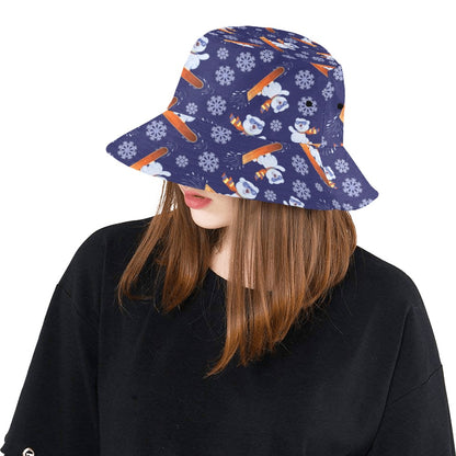 Snowboard Bear Print Design LKS305 Unisex Bucket Hat