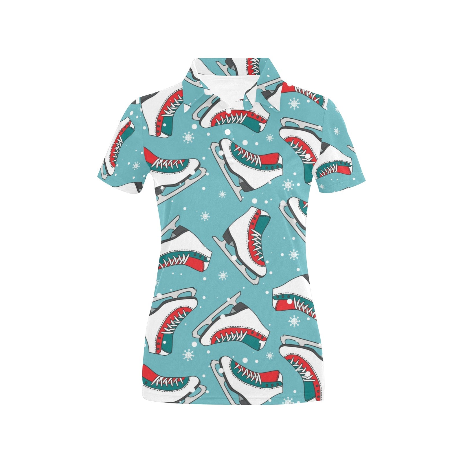 Ice Skate Pattern Print Design 03 Women's Polo Shirt