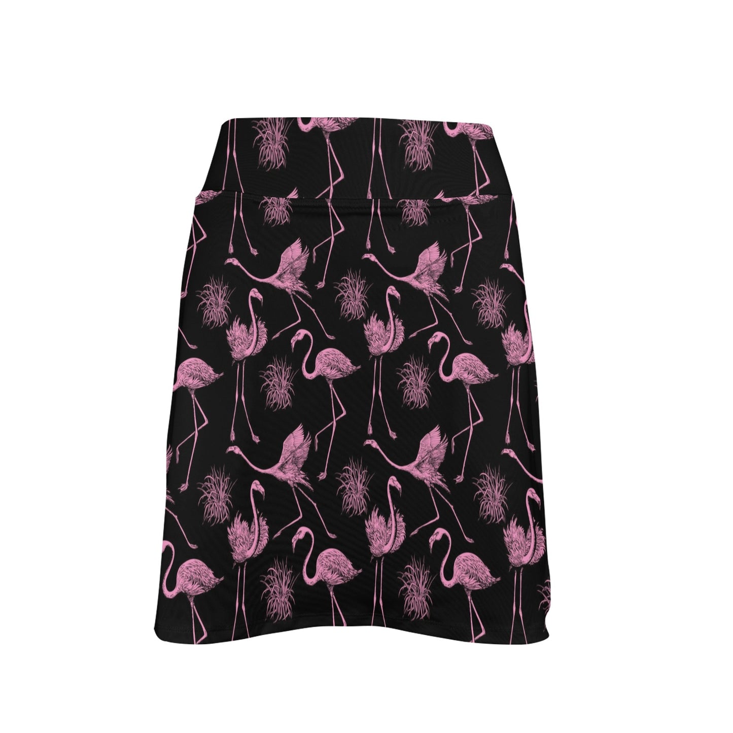 Flamingo Pink Print Pattern Women's Golf Skirt with Pocket