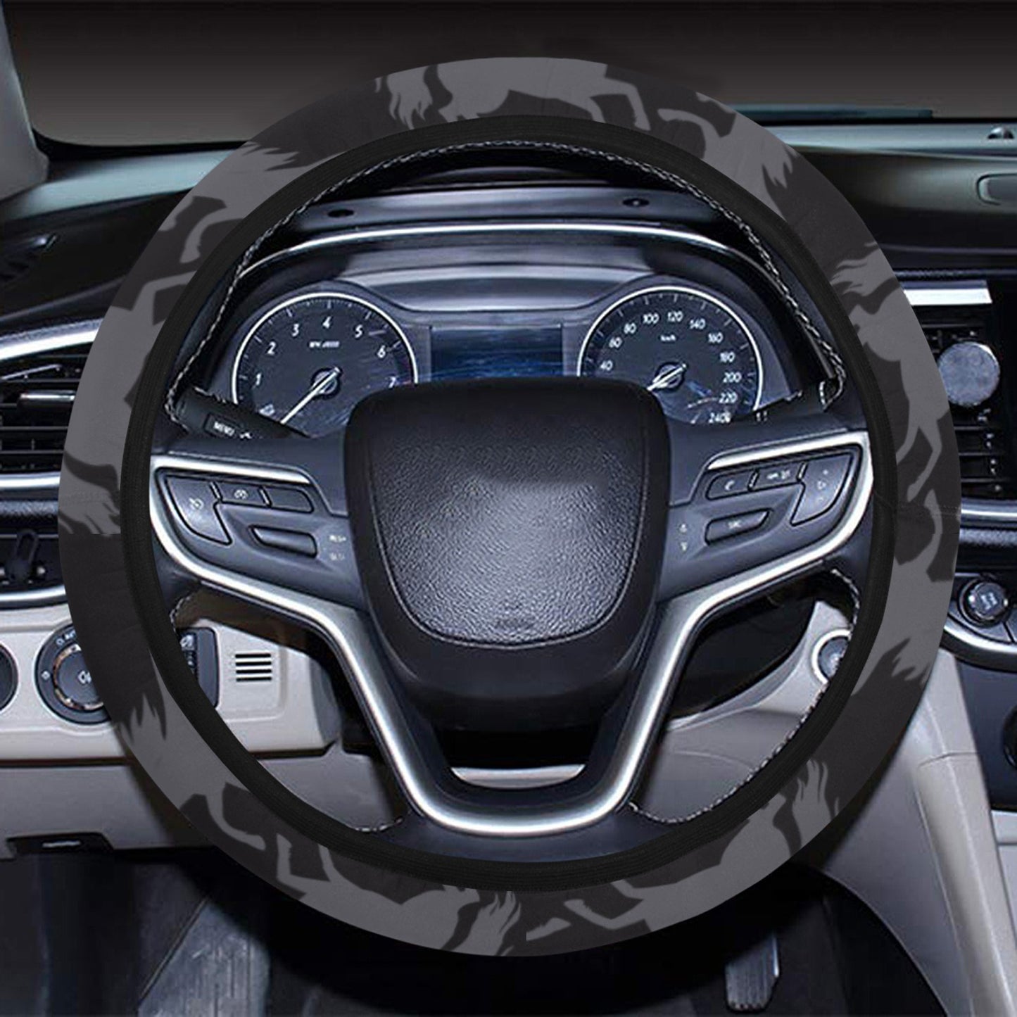 Horse Print Design LKS305 Steering Wheel Cover with Elastic Edge