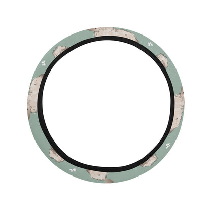 Sheep Print Design LKS405 Steering Wheel Cover with Elastic Edge