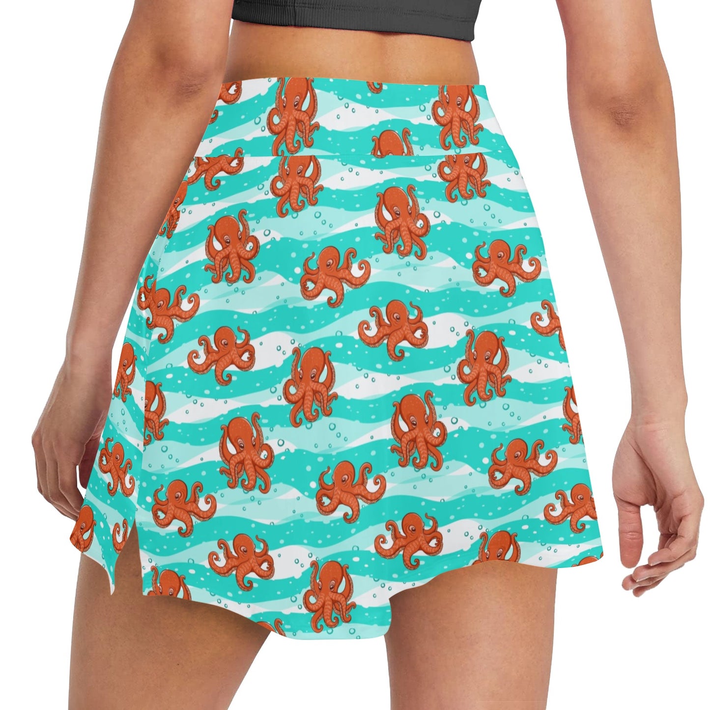 Octopus Cute Design Print Themed 17" Golf & Pickleball Skort with Pockets