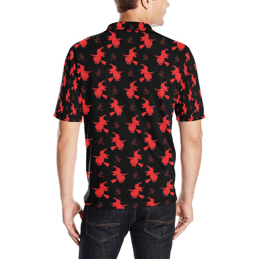 Witch Print Design LKS308 Men Polo Shirt
