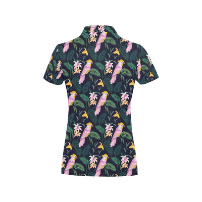 Cockatoo Pattern Print Design 03 Women's Polo Shirt