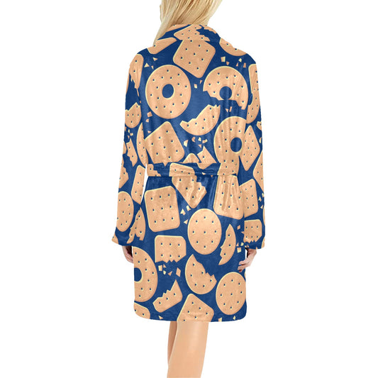 Cracker Pattern Print Design 03 Women's Fleece Robe
