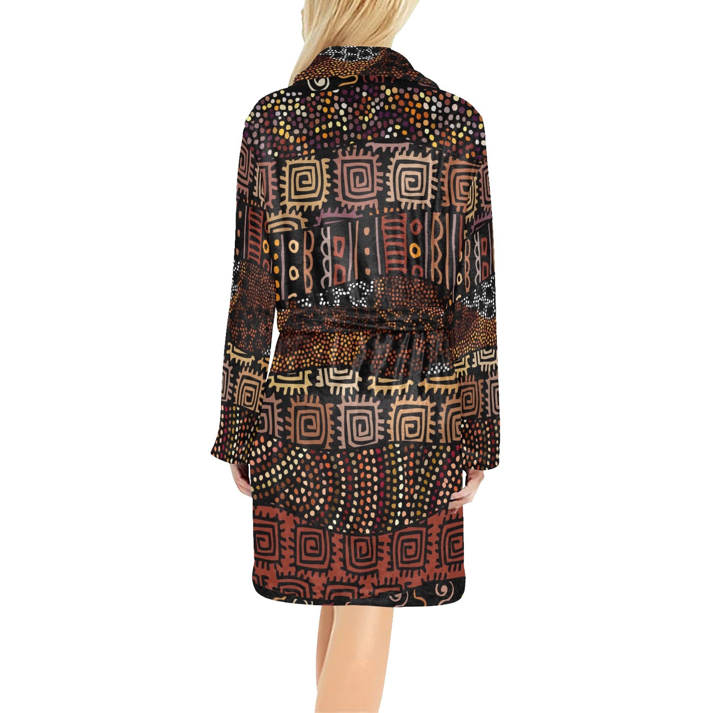 African Pattern Print Design 07 Women's Fleece Robe
