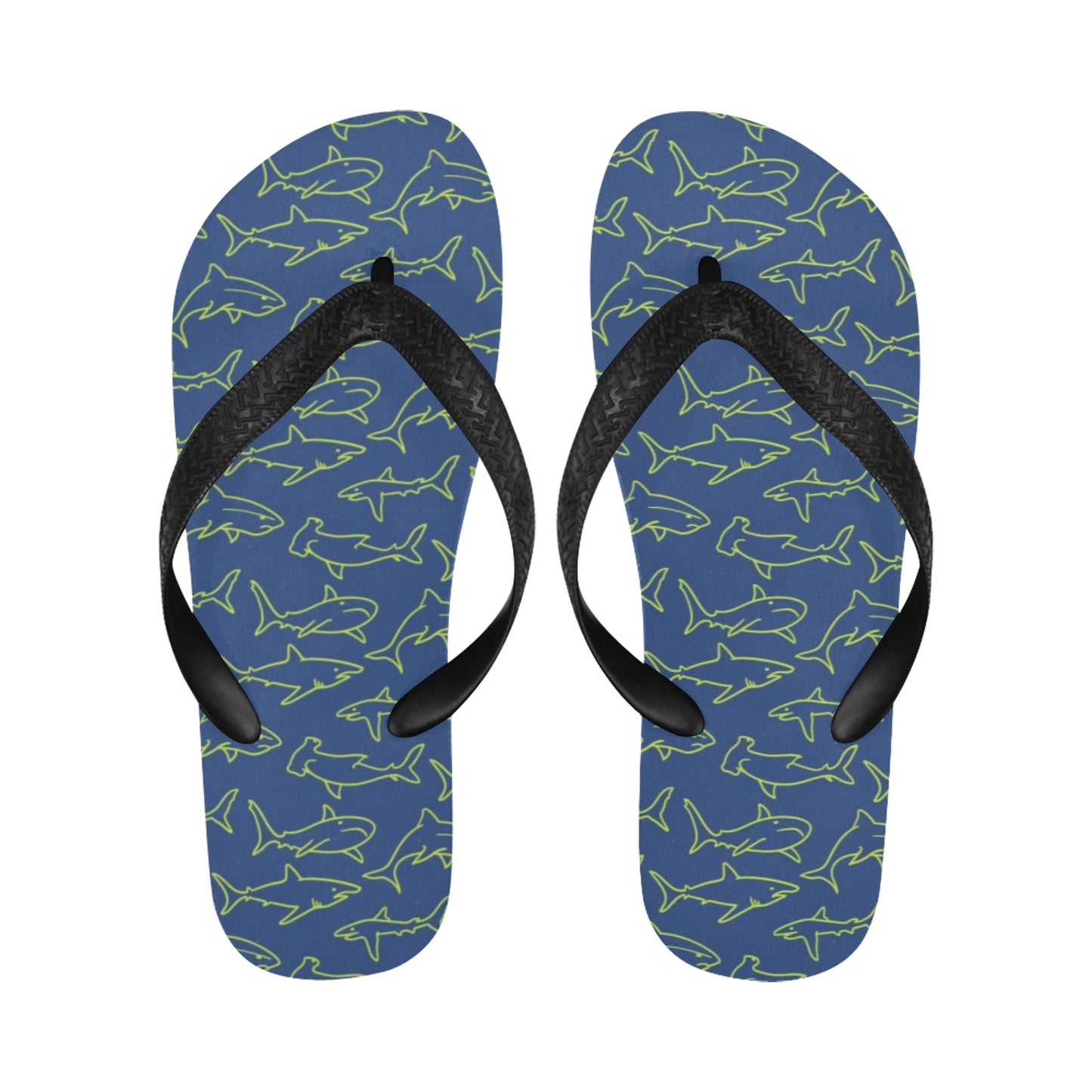 Shark Print Design LKS301 Flip Flops