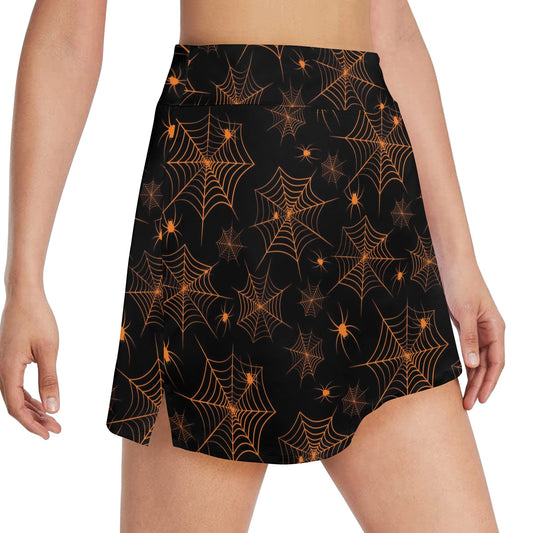 Spider Web Print Design LKS306 17" Golf & Pickleball Skort with Pockets