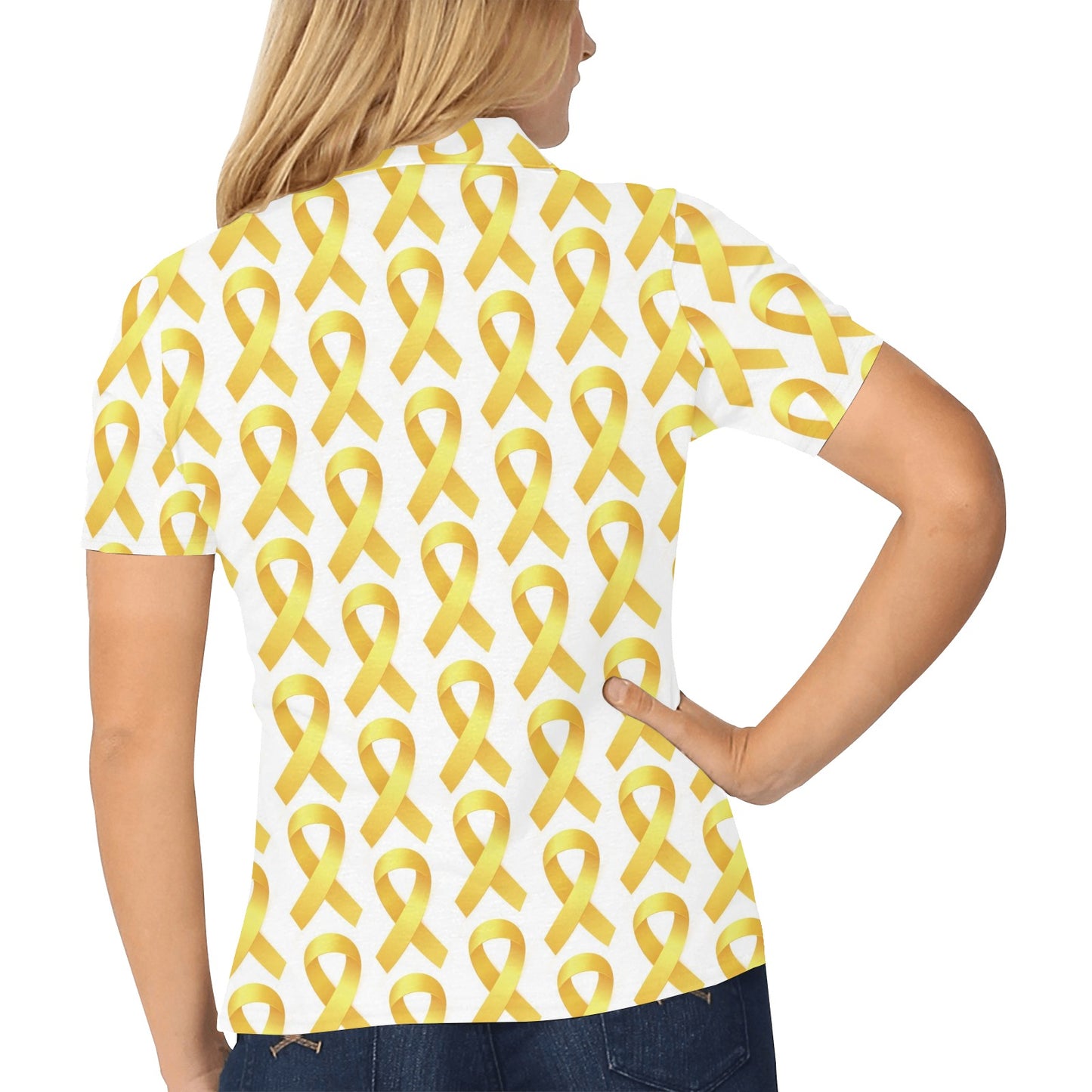 Bone cancer Pattern Print Design 02 Women's Polo Shirt