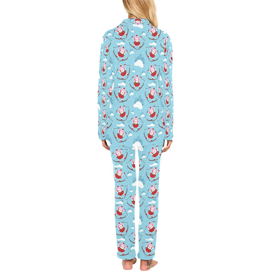 Ski Print Design LKS309 Women's Long Pajama Set