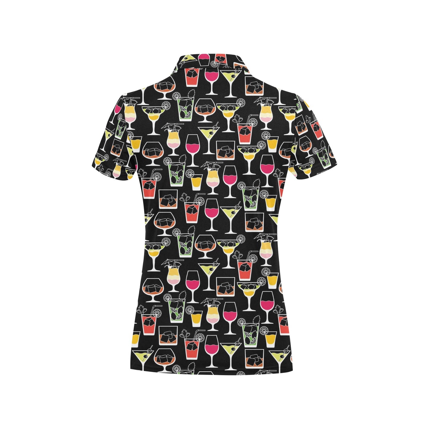 Cocktail Pattern Print Design 01 Women's Polo Shirt