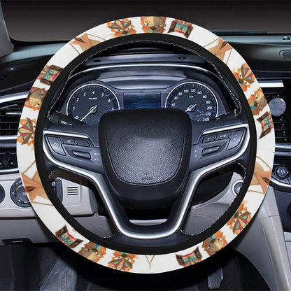 Totem Native Print Design LKS303 Steering Wheel Cover with Elastic Edge