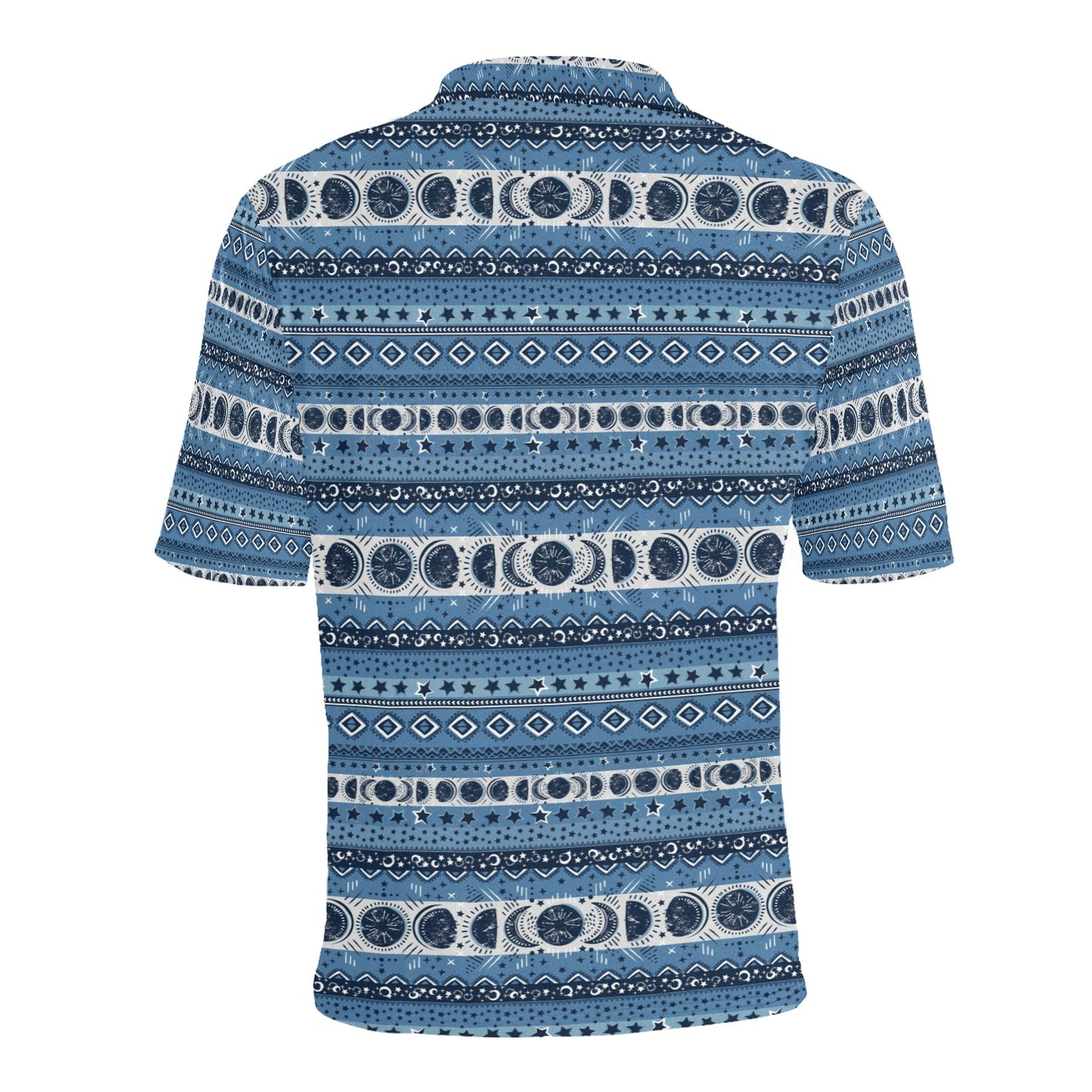 Sun Moon Pattern Print Design LKS306 Men Polo Shirt